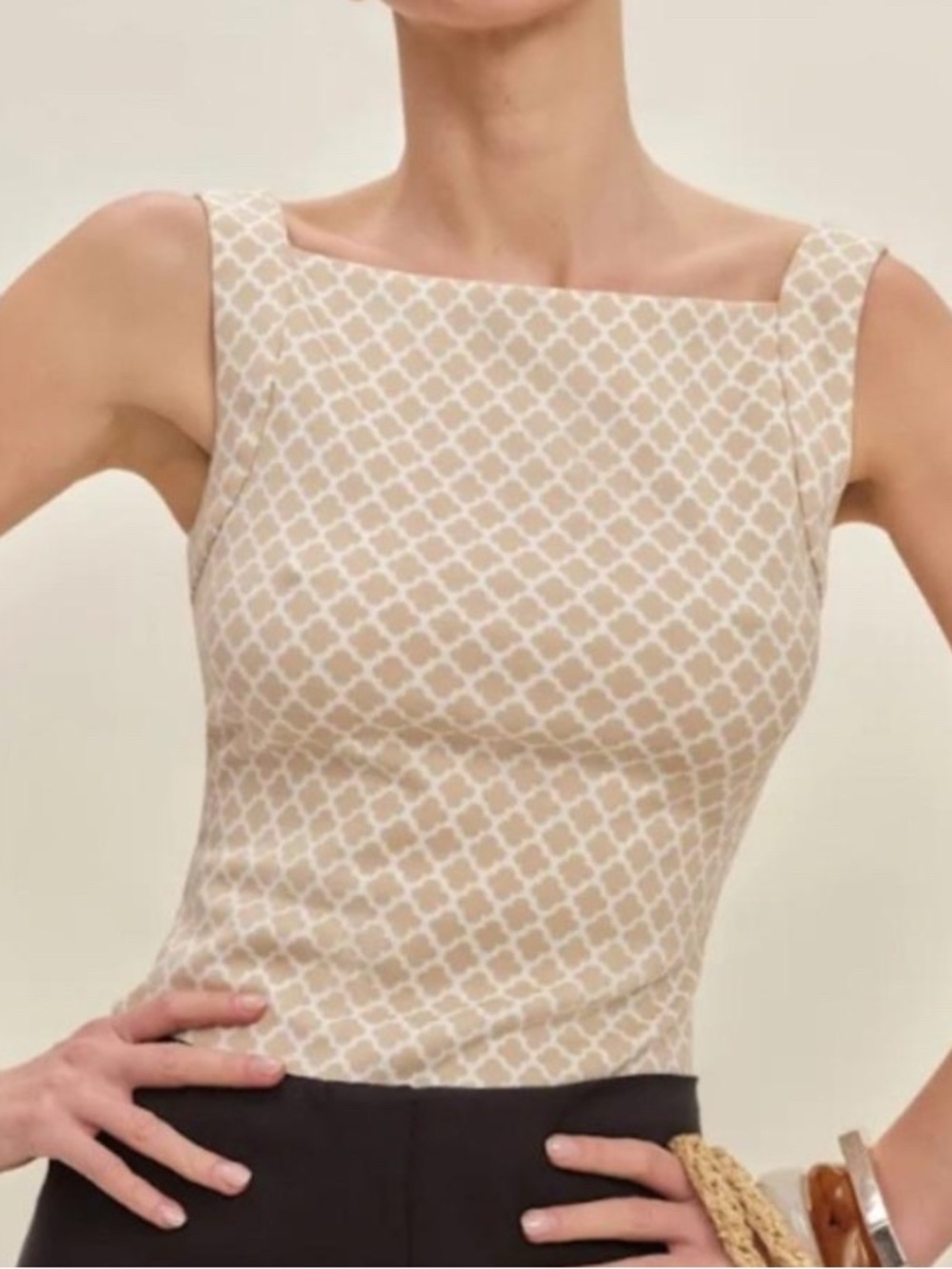 Reformation Beige Birch Knit Tank Top Size M